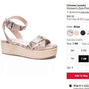 Chinese Laundry Zala Sandal Snake Skin Wedge